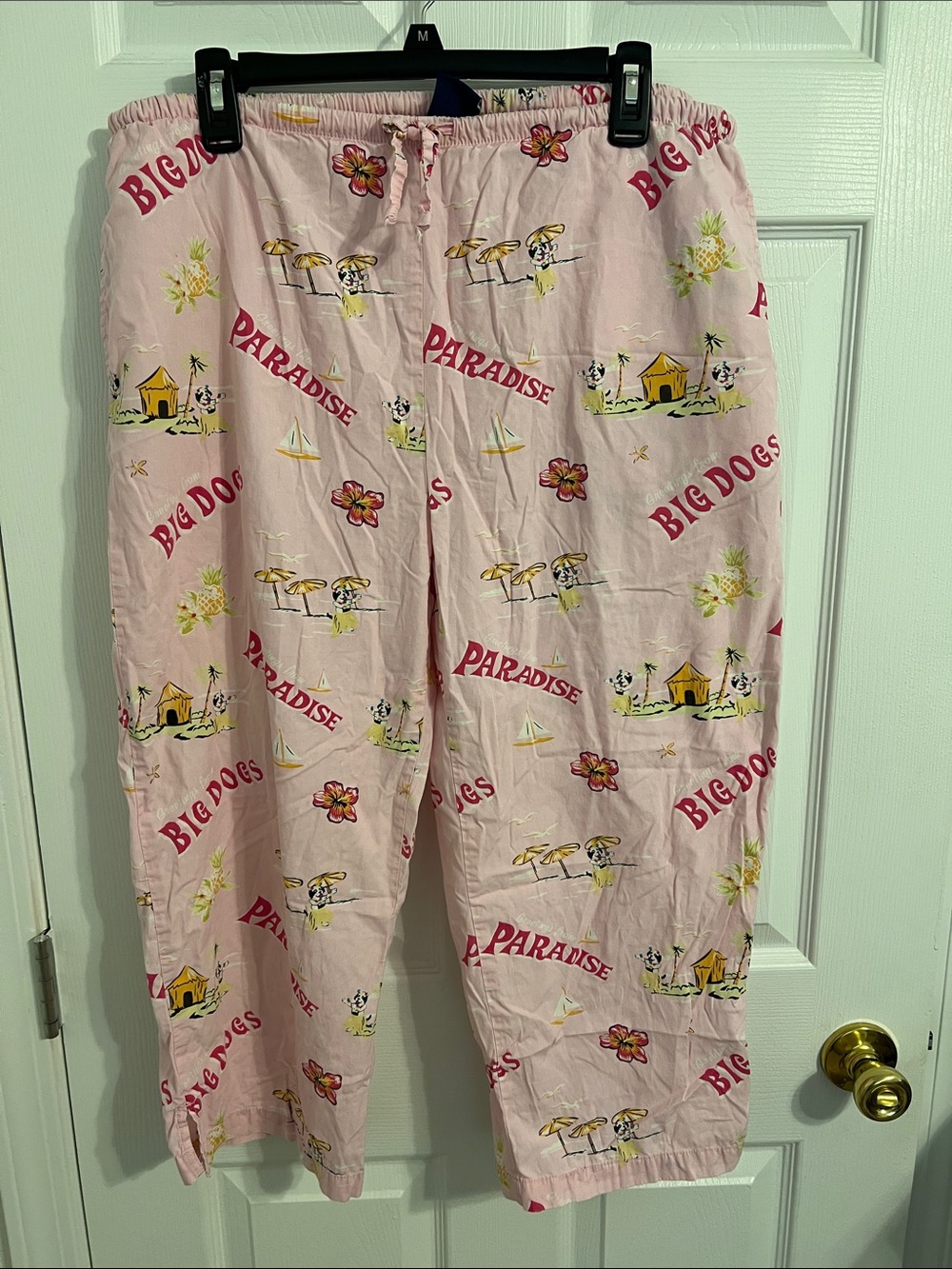 Big Dogs Pink Tropical Paradise Print Pajama Pants